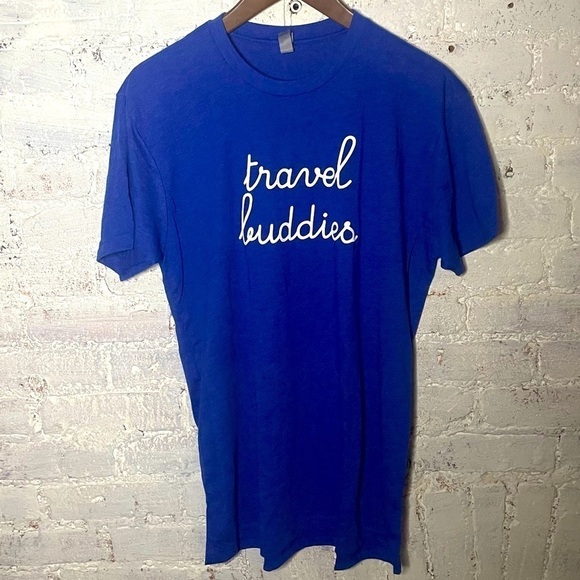 Next Level Apparel Tops - ☀️Next Level Apparel Royal Blue “Travel Buddies” T-Shirt Sz Medium